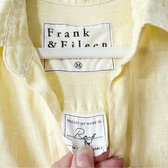 Frank & Eileen Rory Maxi Shirtdress Washed Linen Yellow Size Medium - Picture 3 of 6